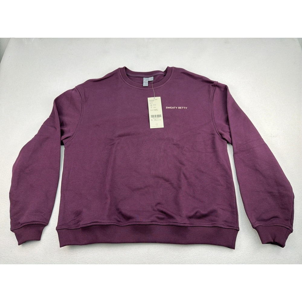 Sweaty Betty Revive Crew Neck Sweatshirt Midnight Cherry Purple SB9979 Size S/M